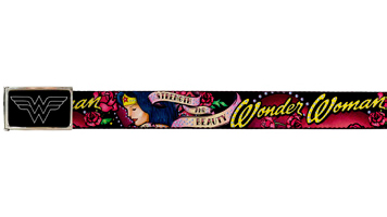 DC Comics 1.5-Inch Web Belt Full Color Buckle - Wonder Woman Tattoo