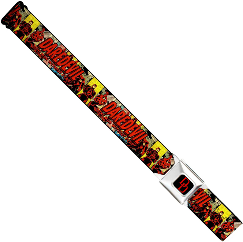 Marvel Comics Seatbelt-Style Belt 24-38 Inches - Daredevil Various Panels