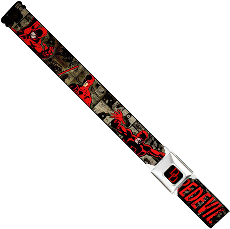 Marvel Comics Seatbelt-Style Belt 24-38 Inches - Daredevil Vintage Comics