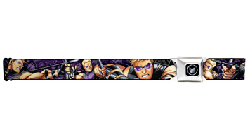 Marvel Comics Seatbelt-Style Belt 24-38 Inches - Hawkeye Action Poses