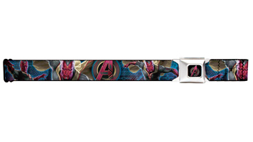 Marvel Comics Seatbelt-Style Belt 24-38 Inches - Vision Action Poses