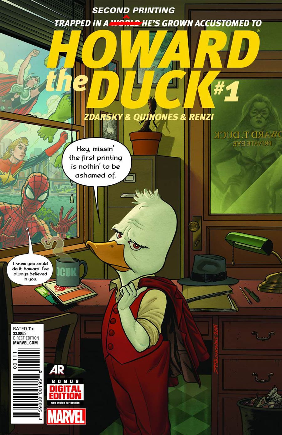 Howard The Duck Vol 4 #1 Cover J 2nd Ptg Joe Quinones Variant Cover