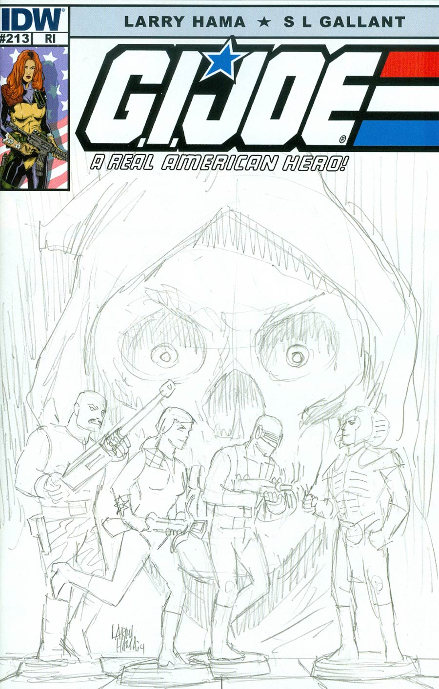 GI Joe A Real American Hero #213 Cover C Incentive Larry Hama Sketch Variant Cover