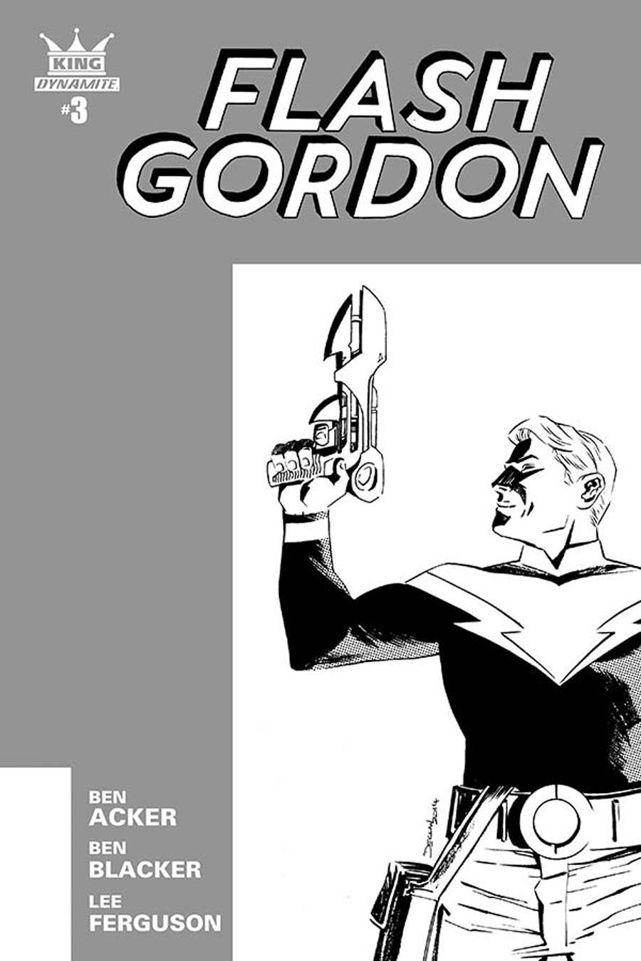 King Flash Gordon #3 Cover B Incentive Declan Shalvey Black & White Cover