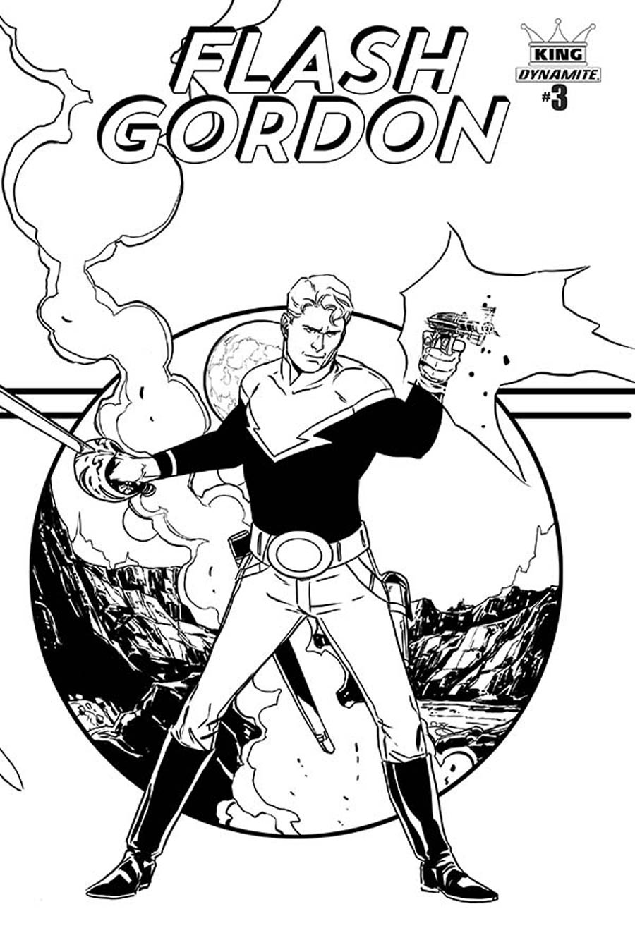 King Flash Gordon #3 Cover D Incentive Marc Laming Black & White Cover