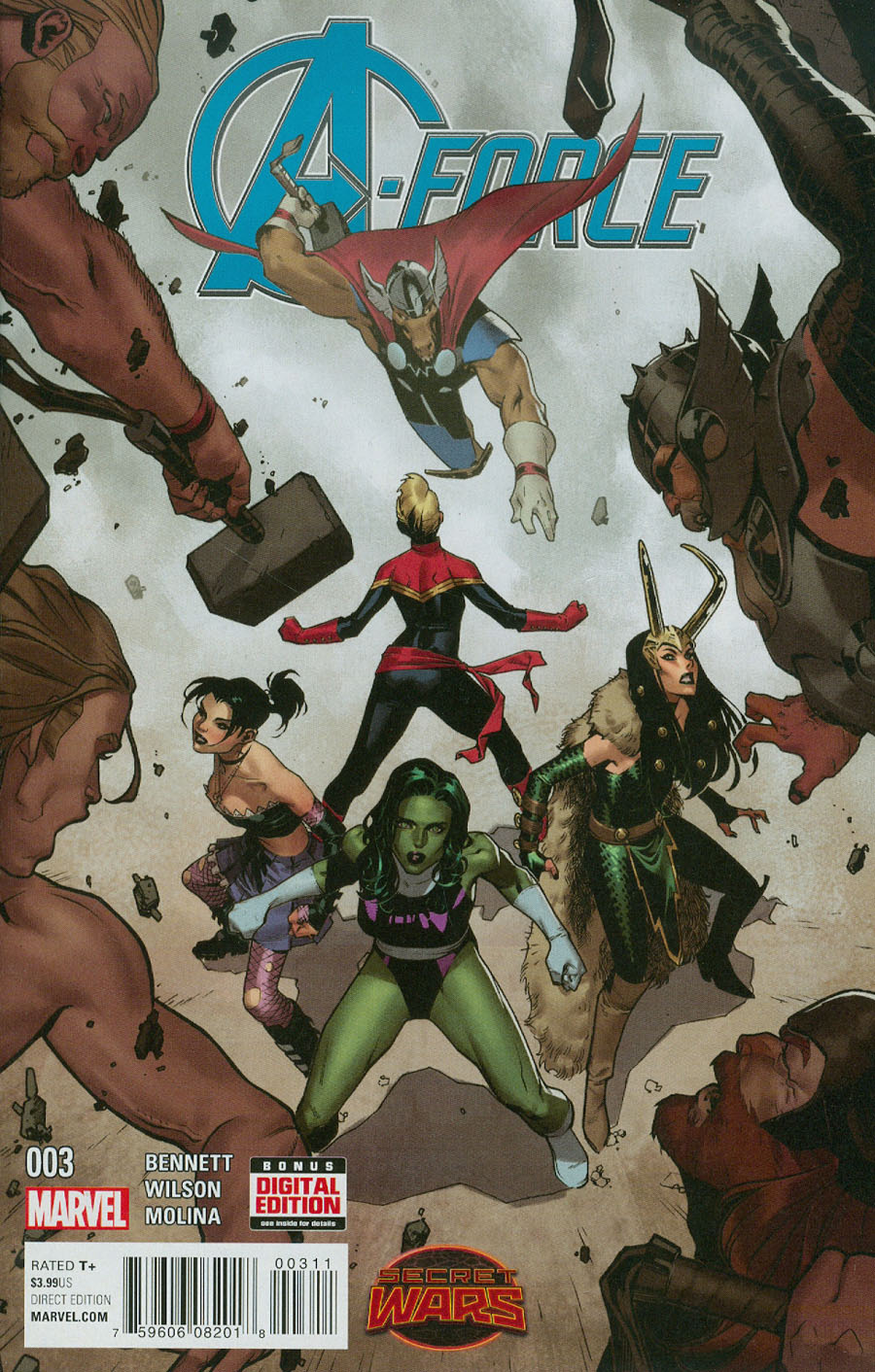 A-Force #3 Cover A Regular Jorge Molina Cover (Secret Wars Warzones Tie-In)