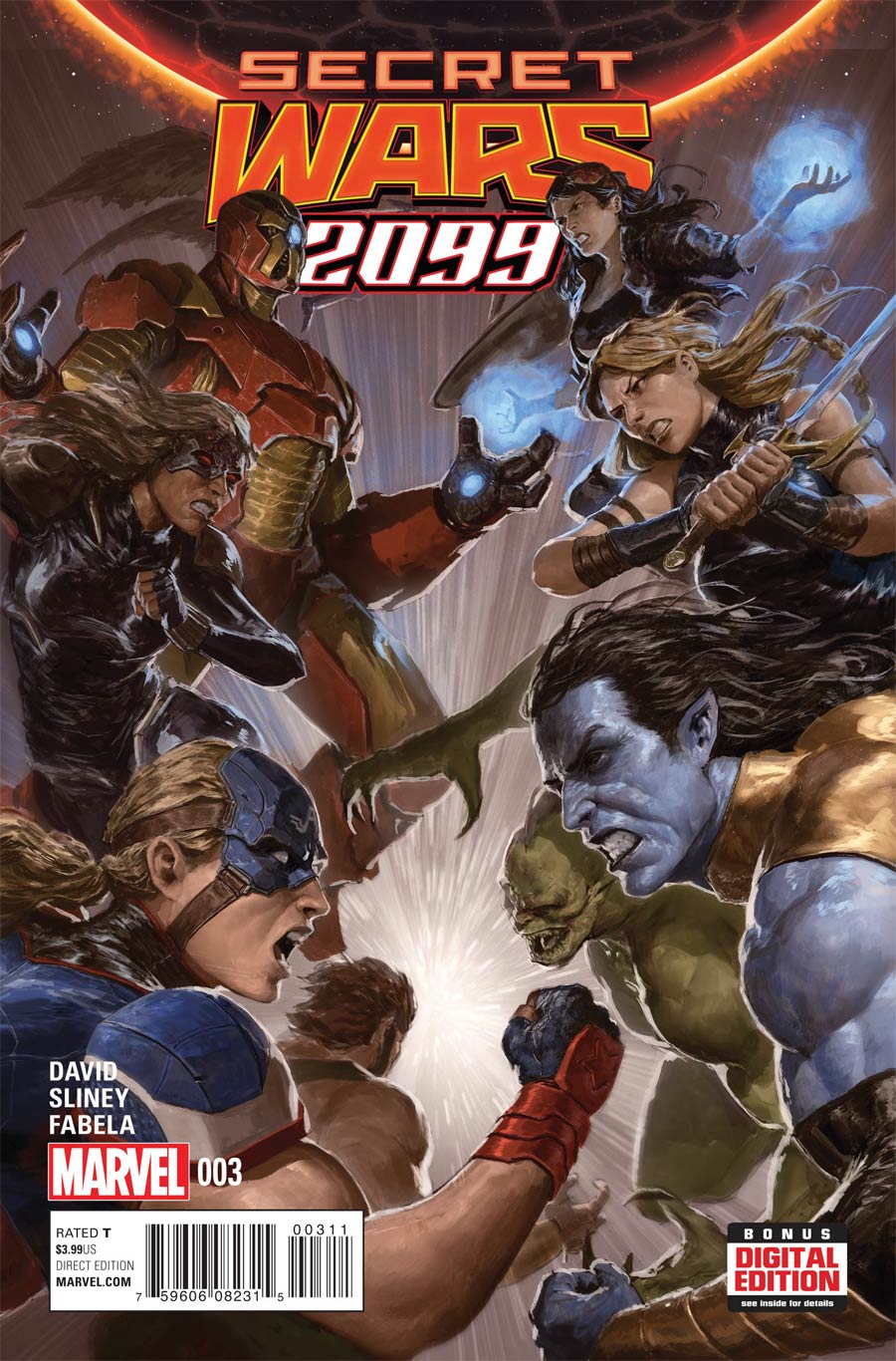 Secret Wars 2099 #3 Cover A Regular Dave Rapoza Cover (Secret Wars Warzones Tie-In)