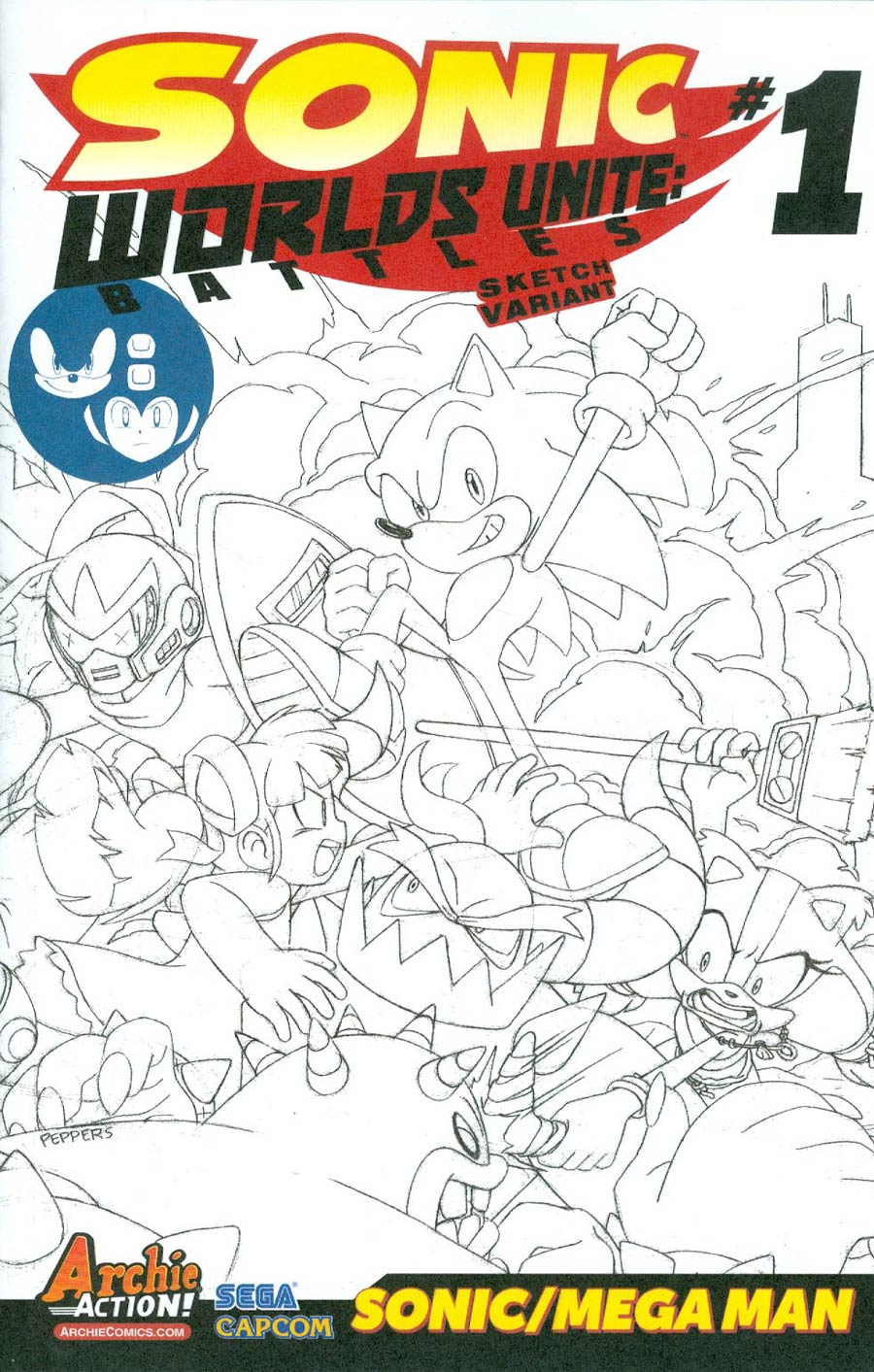 Sonic Worlds Unite Battles #1 Cover B Variant Jamal Peppers Sketch Cover (Worlds Unite Tie-In)