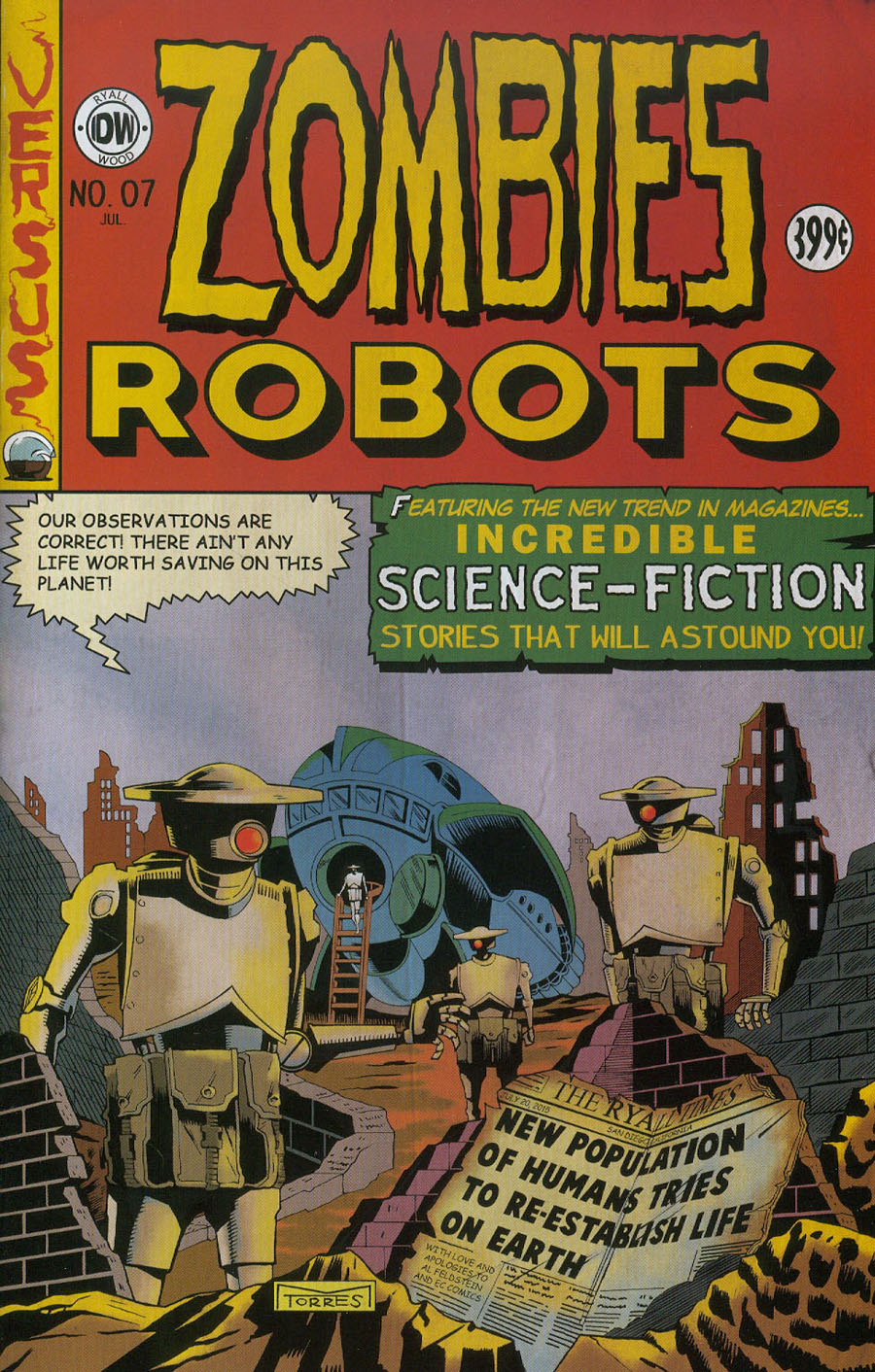 Zombies vs Robots Vol 2 #7 Cover B Variant Mark Torres EC Comics Subscription Cover