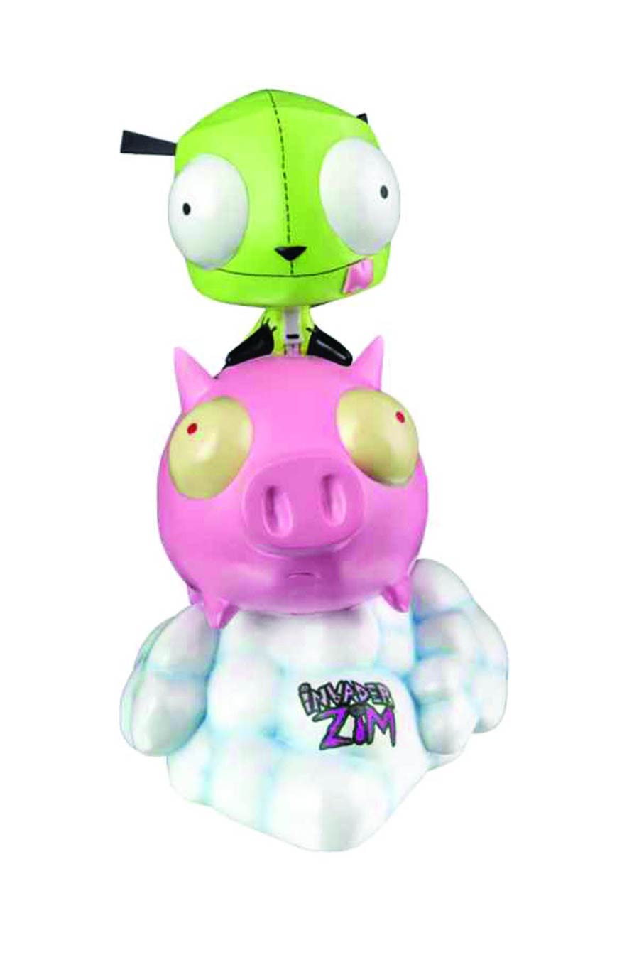 Invader Zim GIR On Pig Statue