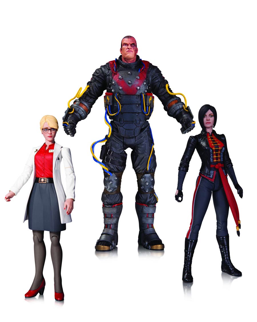 Batman Arkham Origins Electrocutioner Lady Shiva Harleen Quinzell 3-Pack Action Figure