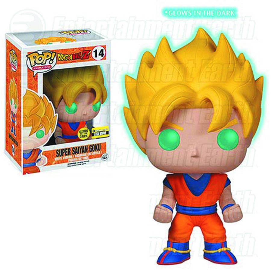 POP Animation 14 Dragon Ball Z Super Saiyan Goku Glow-In-The-Dark Vinyl Figure