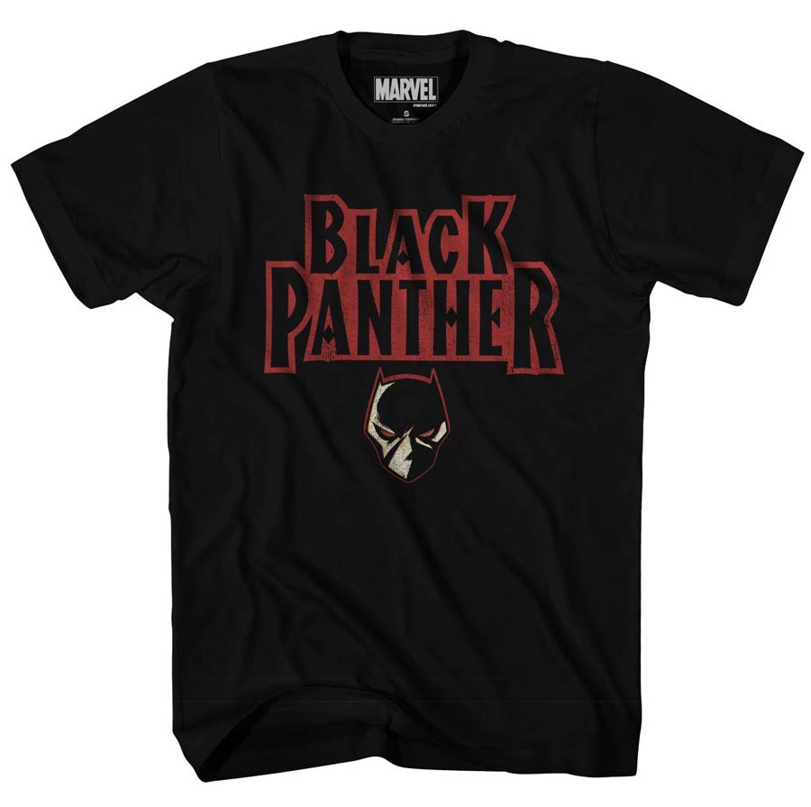 Black Panther Panther Logo Black T-Shirt Large