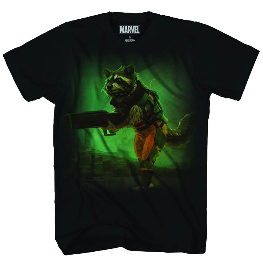 Guardians Of The Galaxy Gunn Toting Previews Exclusive Black T-Shirt Large