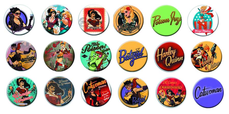 DC Bombshells Button 144-Piece Assortment Case