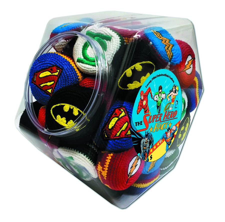 Justice League Footbag 36-Piece Fishbowl Assortment Case