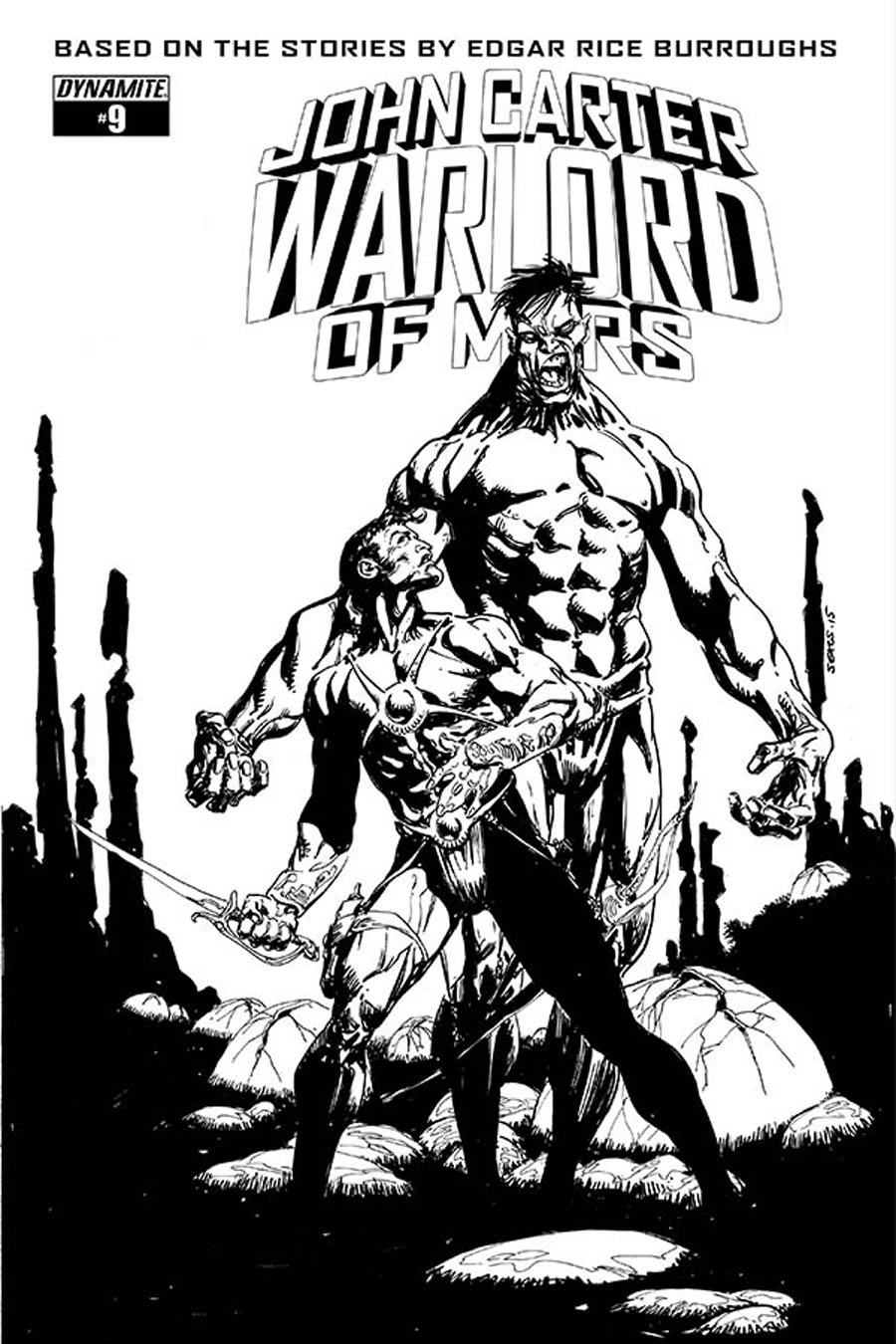 John Carter Warlord Of Mars Vol 2 #9 Cover E Incentive Bart Sears Black & White Cover