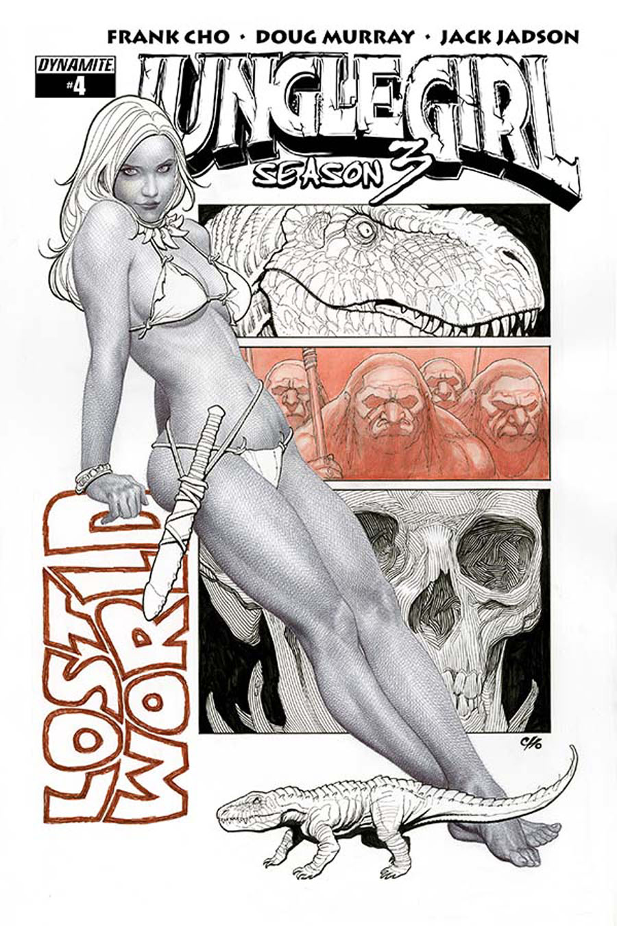 Frank Chos Jungle Girl Season 3 #4 Cover B Incentive Frank Cho Black & White Cover