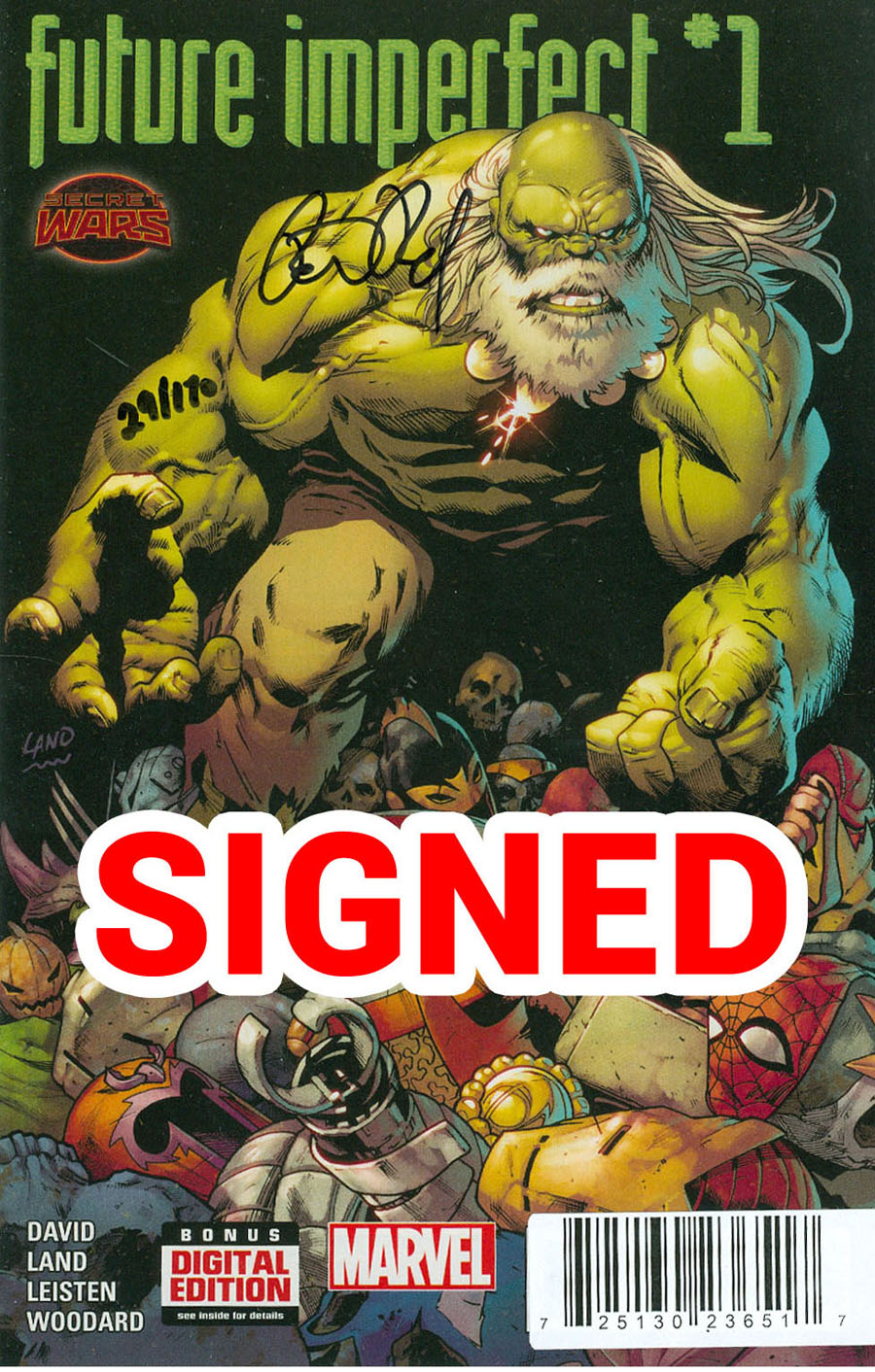 Future Imperfect #1 Cover E DF Signed By Peter David (Secret Wars Warzones Tie-In)