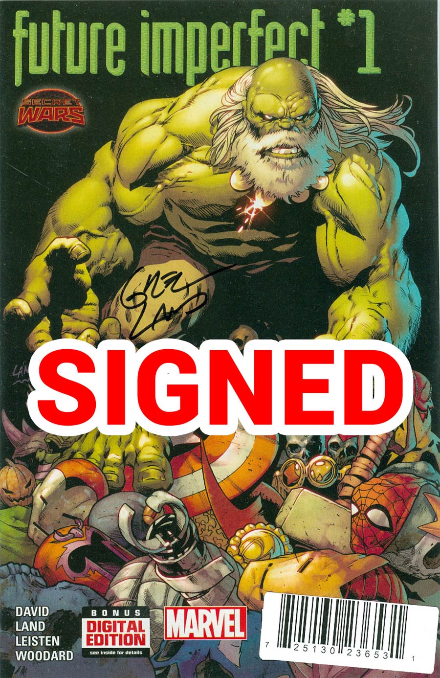 Future Imperfect #1 Cover G DF Signed By Greg Land (Secret Wars Warzones Tie-In)