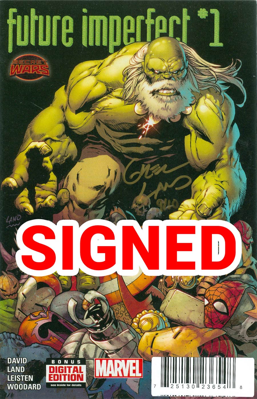 Future Imperfect #1 Cover H DF Gold Elite Signature Series Signed By Greg Land (Secret Wars Warzones Tie-In)