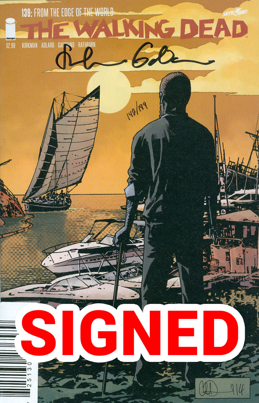 Walking Dead #139 Cover B DF Signed By Stefano Gaudiano