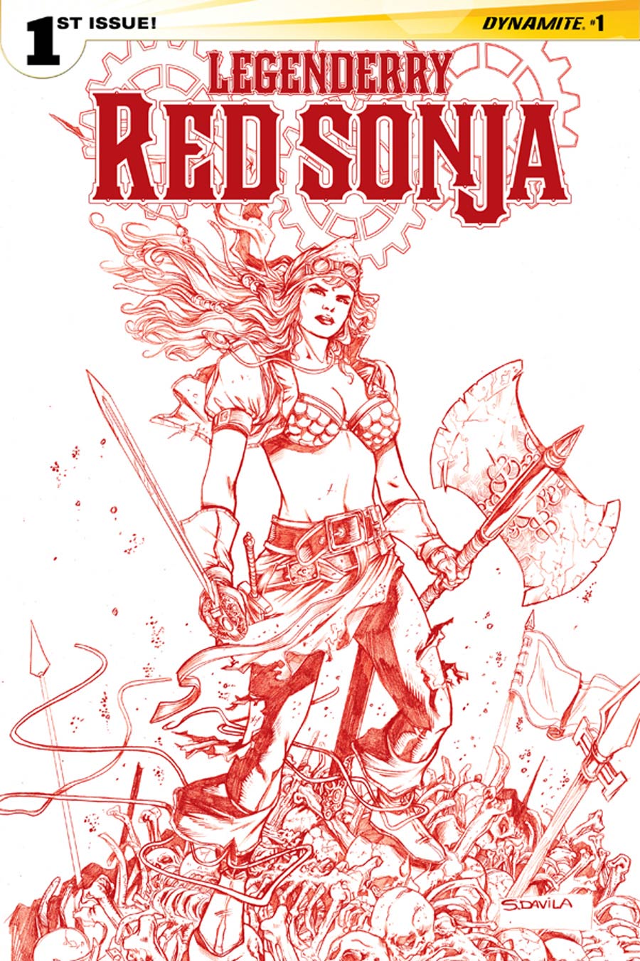 Legenderry Red Sonja #1 Cover G High-End Sergio Fernandez Davila Blood Red Ultra-Limited Variant Cover (ONLY 50 COPIES IN EXISTENCE!)