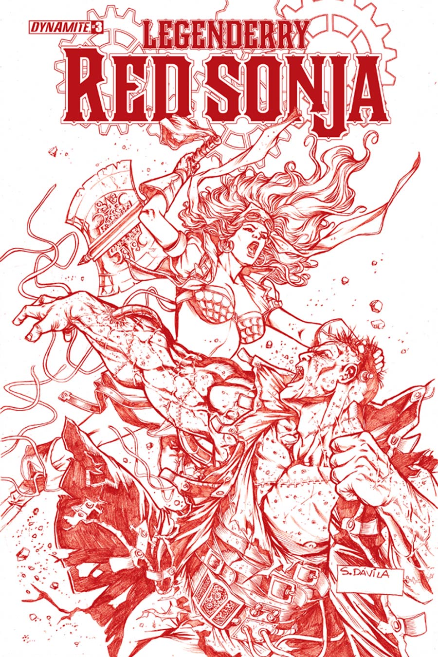 Legenderry Red Sonja #3 Cover D High-End Sergio Fernandez Davila Blood Red Ultra-Limited Variant Cover (ONLY 50 COPIES IN EXISTENCE!)
