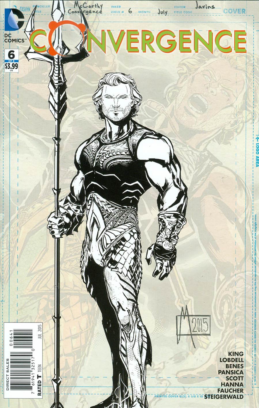 Convergence #6 Cover D Incentive Aquaman Sketch Variant Cover