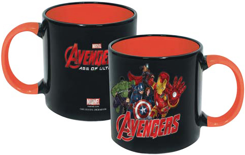 Marvel Comics 20-Ounce Black Ceramic Mug - Avengers Age Of Ultron Team Iridescent
