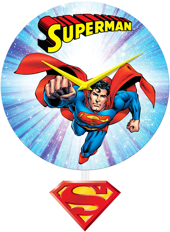 DC Comics 10-Inch Pendulum Wall Clock - Superman