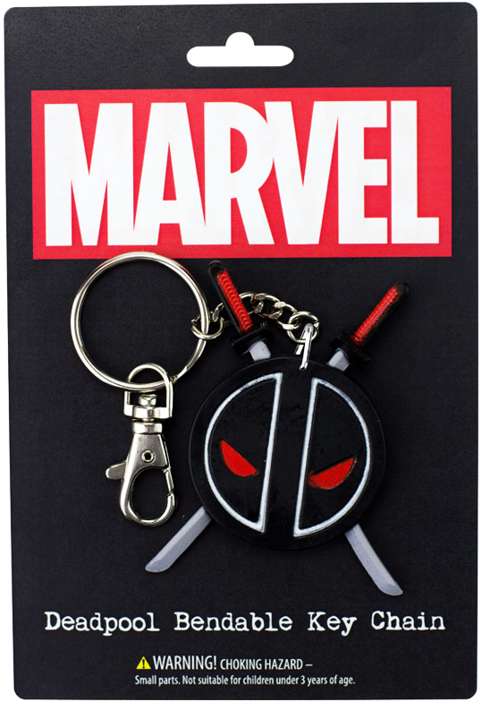 Marvel Comics 3-Inch Bendable Keychain - Deadpool Logo