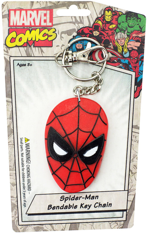Marvel Comics 3-Inch Bendable Keychain - Spider-Man Face