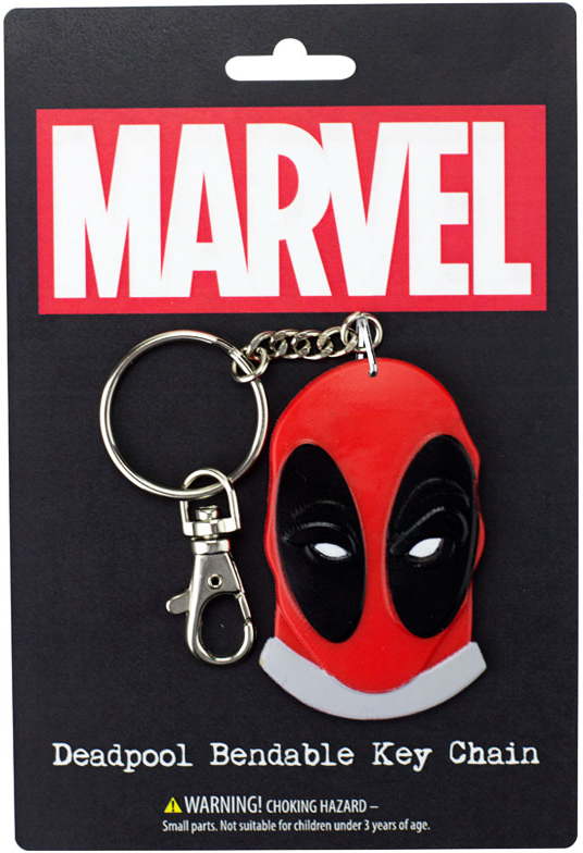 Marvel Comics 3-Inch Bendable Keychain - Deadpool Face