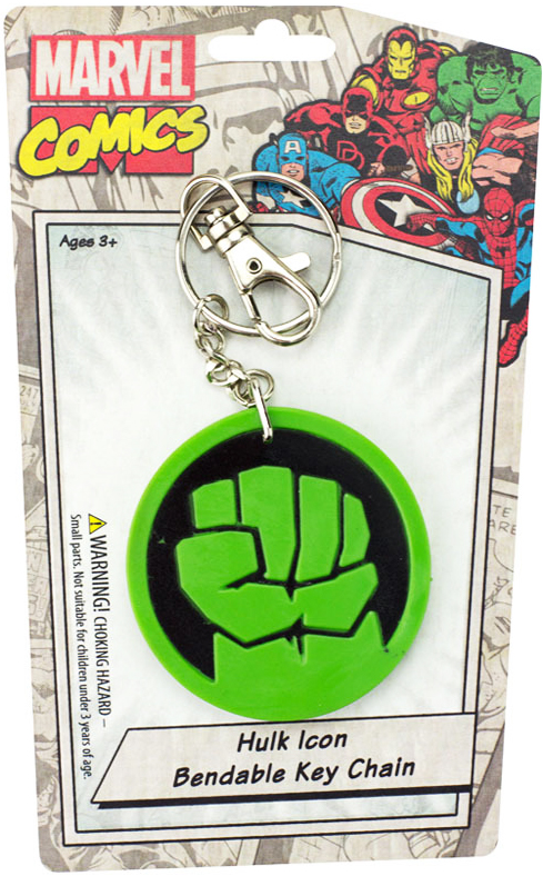 Marvel Comics 3-Inch Bendable Keychain - Hulk Icon
