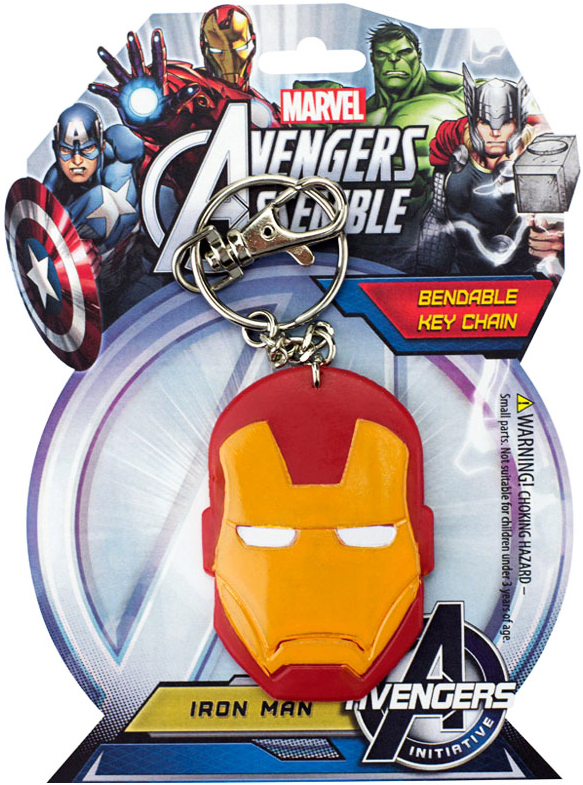 Marvel Comics 3-Inch Bendable Keychain - Iron Mans Helmet
