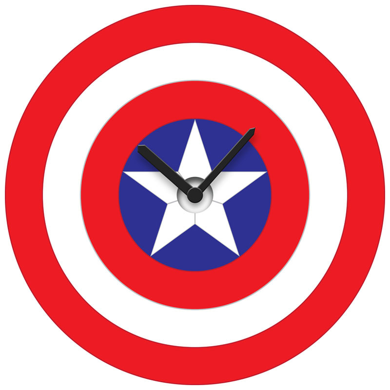 Marvel Comics Wobble Clock - Captain Americas Shield