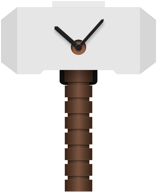 Marvel Comics Wobble Clock - Thors Hammer