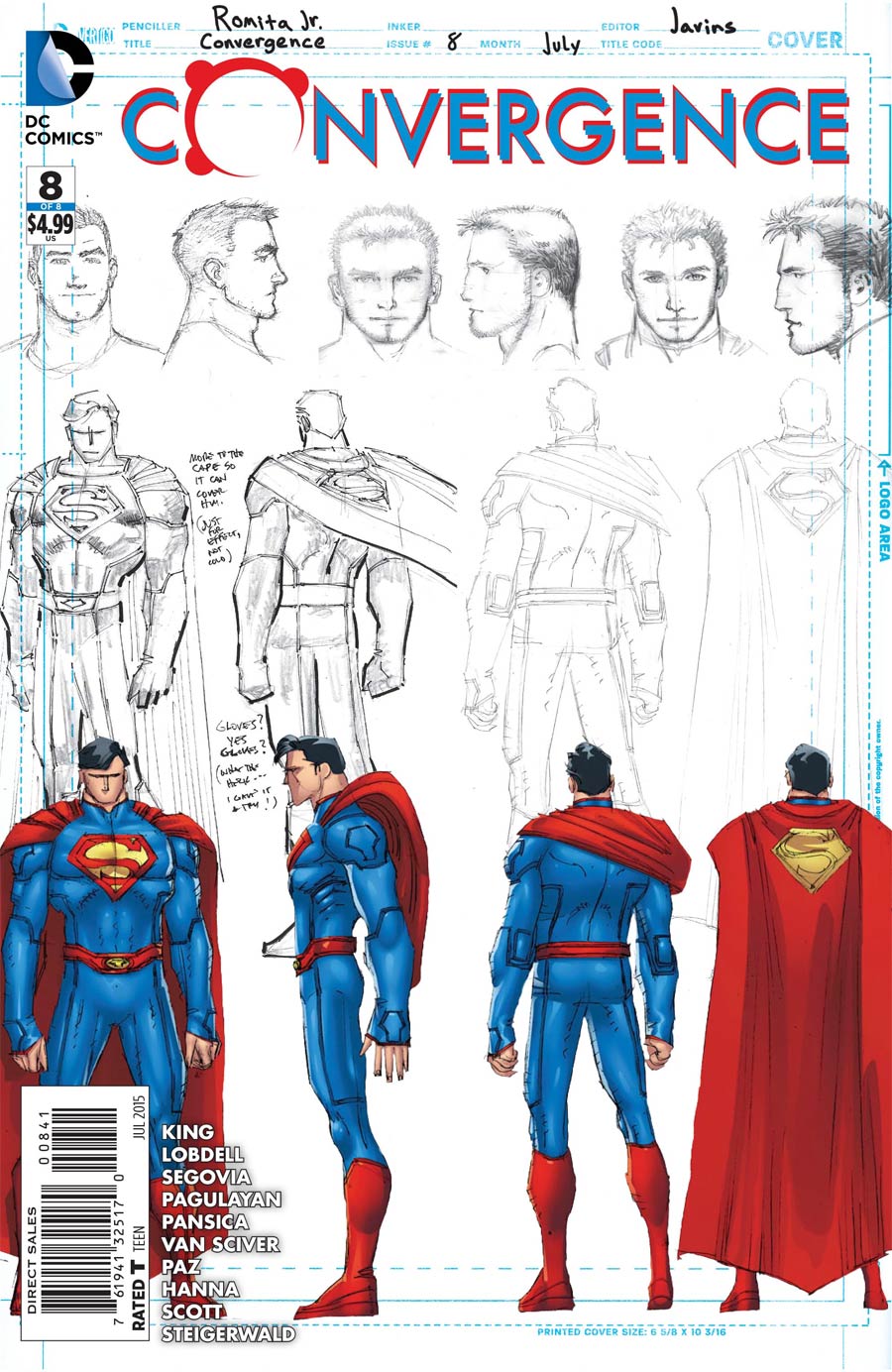 Convergence #8 Cover D Incentive John Romita Jr Superman Sketch Variant Cover