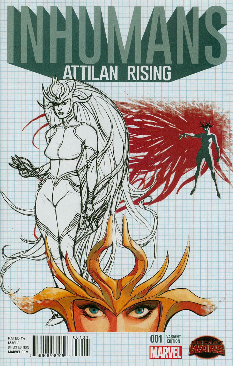 Inhumans Attilan Rising #1 Cover E Incentive Dave Johnson Design Variant Cover (Secret Wars Battleworld Tie-In)