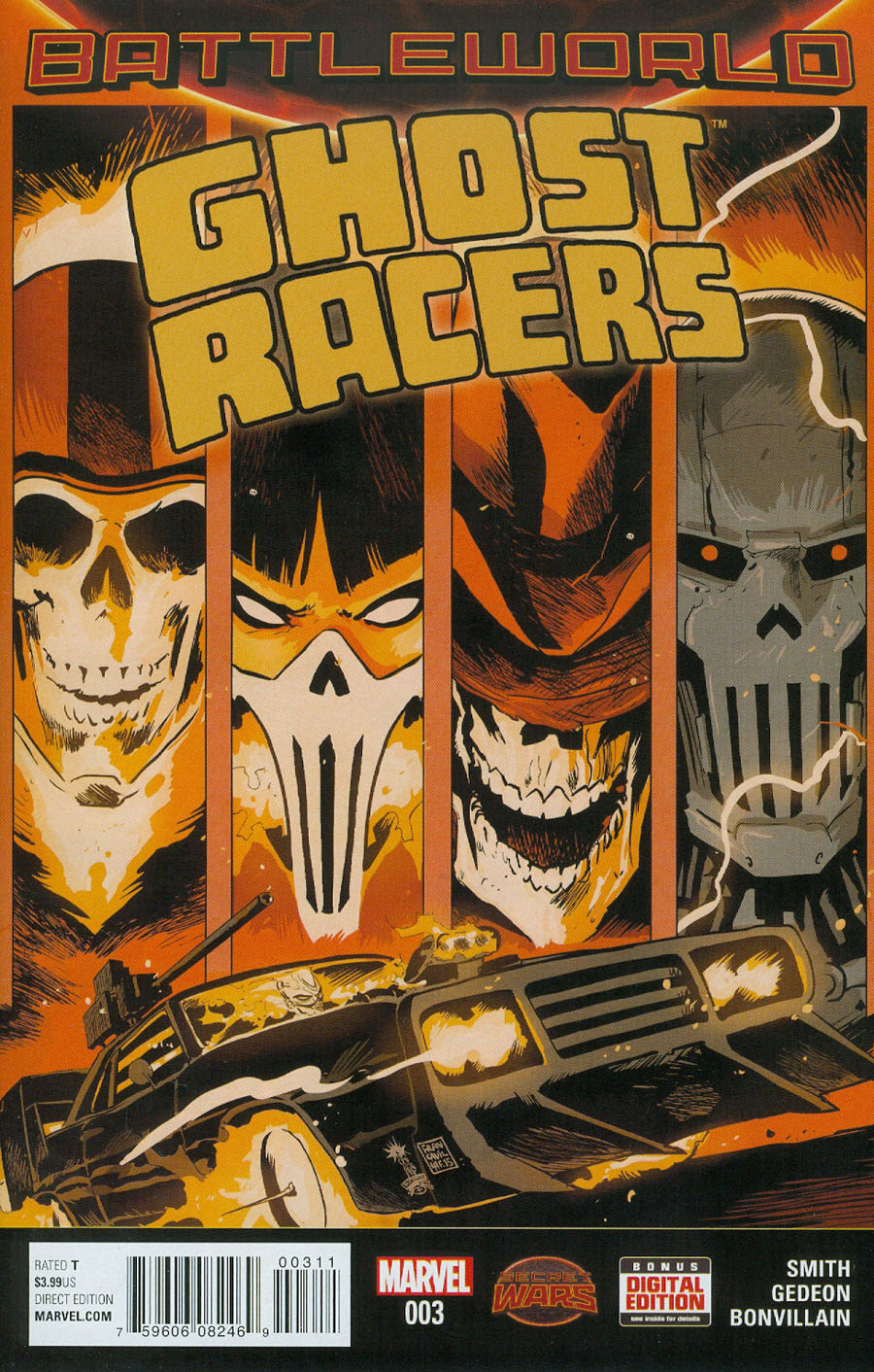 Ghost Racers #3 Cover A Regular Francesco Francavilla Cover (Secret Wars Battleworld Tie-In)