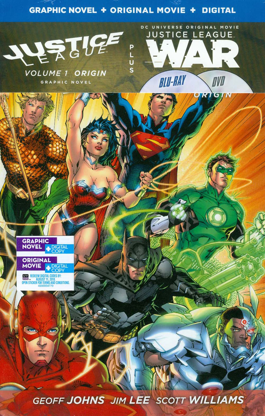Justice League (New 52) Vol 1 Origin HC Book & DVD Blu-ray Set