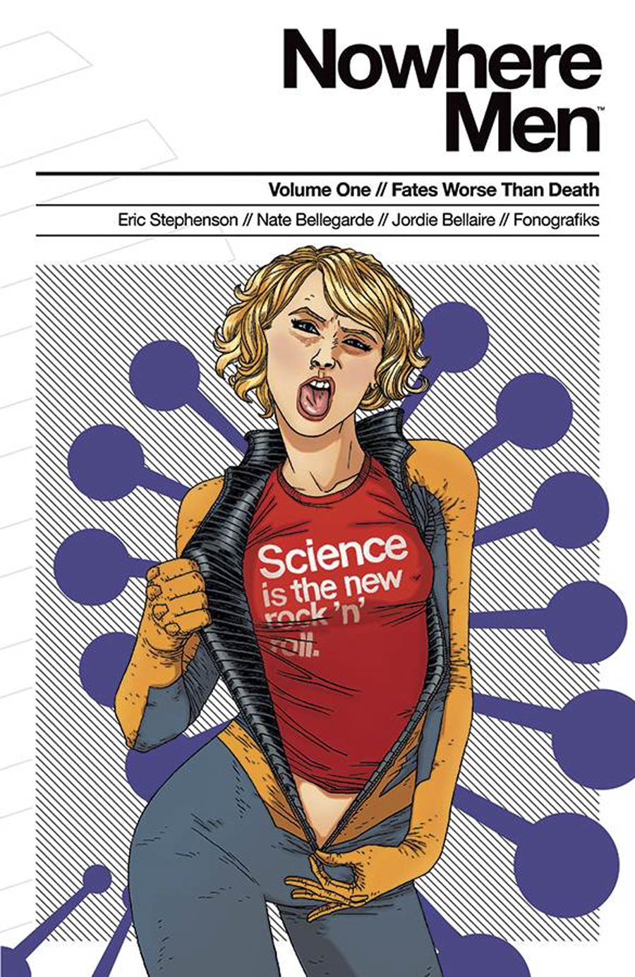 Nowhere Men Vol 1 Fates Worse Than Death TP New Printing Red Shirt Cover