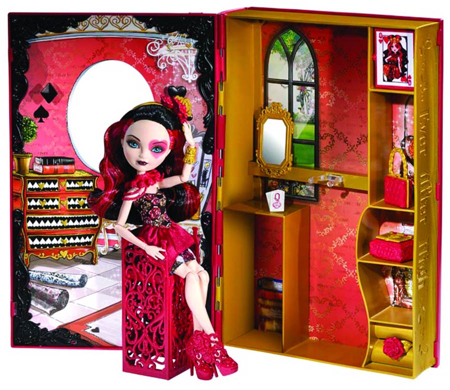 Ever After High Lizzie Hearts Doll & Book Case