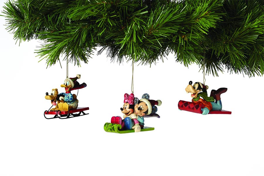 Disney Traditions Fab Five Sledding Ornament Set