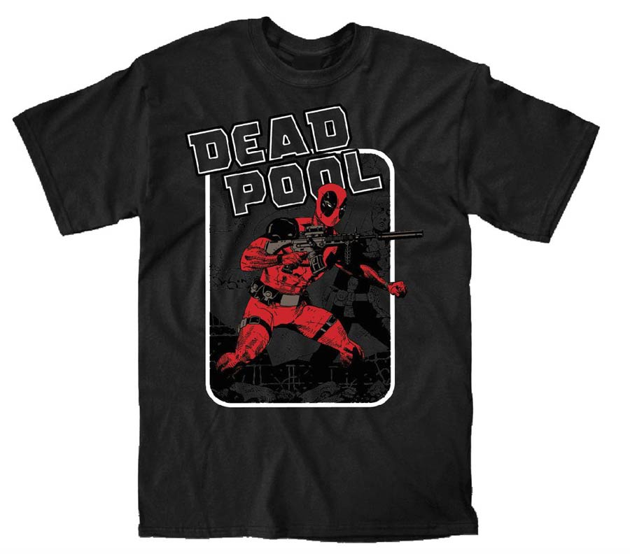 Deadpool Wanted Black T-Shirt Large
