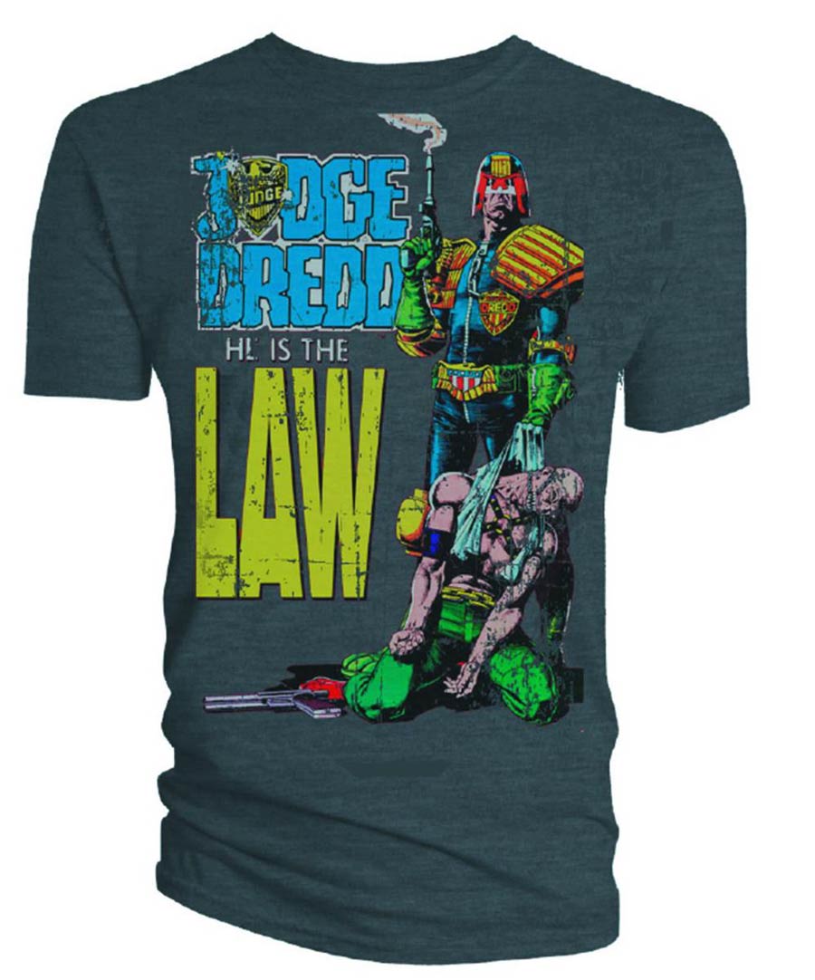 Judge Dredd He Is The Law Black T-Shirt Large