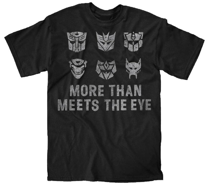 Transformers More Than Meets The Eye Black T-Shirt Large