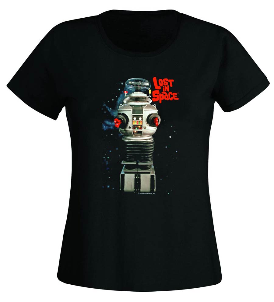 Lost In Space Robot Black Womens T-Shirt Large