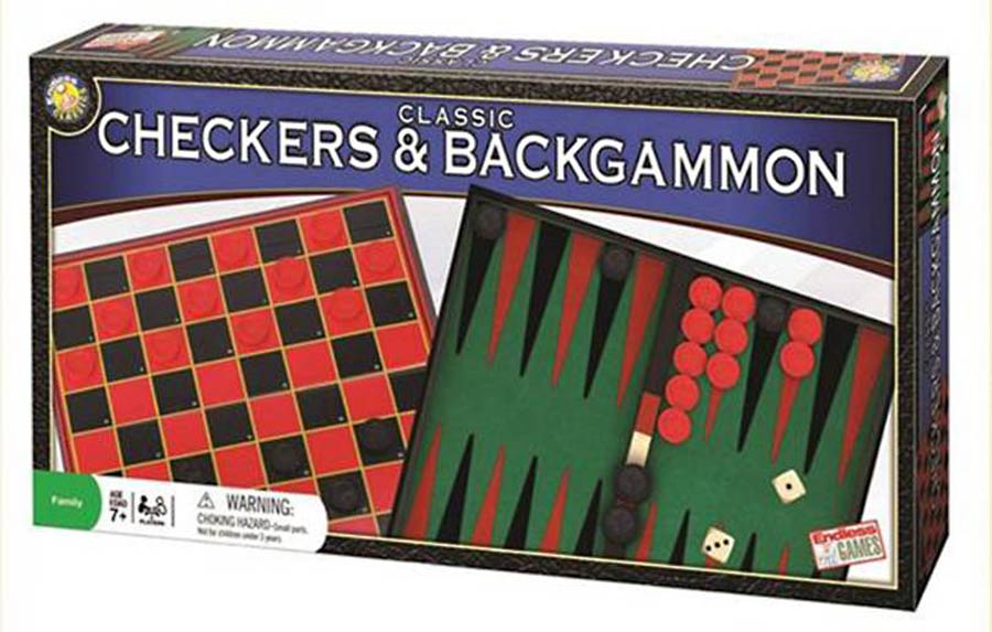 Classic Checkers & Backgammon Boxed Game